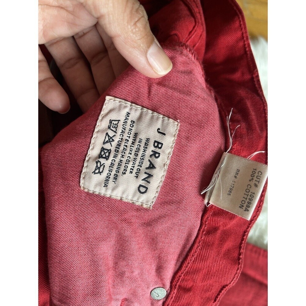 J Brand Men’s Size 34 Red Kane Slim Straight Fit Jeans MEASURES 37X35 - Picture 10 of 13